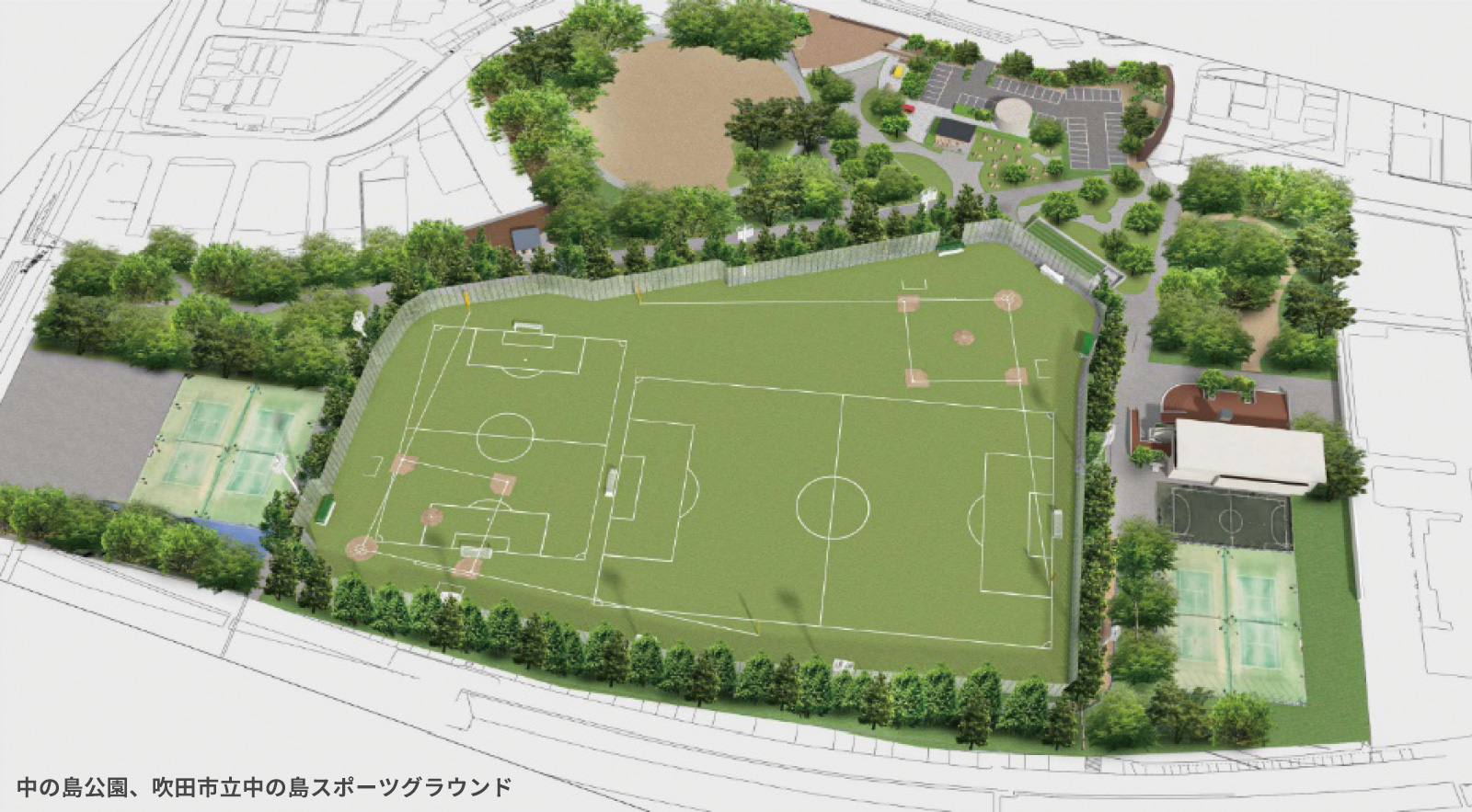 中の島公園、吹田市立中の島スポーツグラウンド